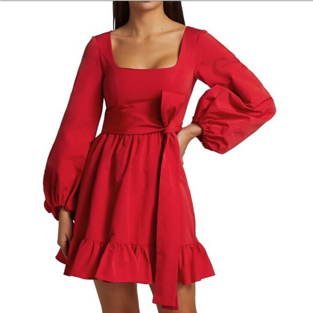STAUD Seth Squareneck Mini Dress Size 12
